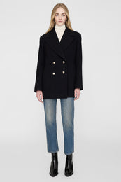 ANINE BING Glenn Peacoat - Black - On Model Front Second Image