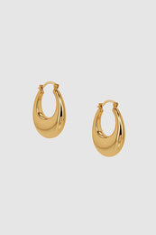 ANINE BING Gradual Hoop Earrings - Gold - Front View