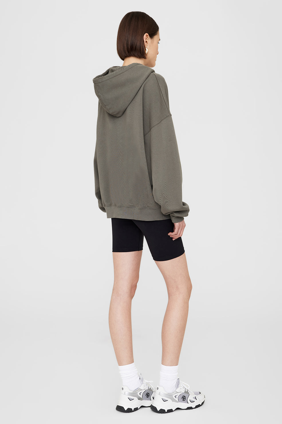 ANINE BING Harvey Sweatshirt - Dusty Olive - On Model Back