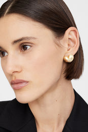 ANINE BING Heart Earrings - Gold - On Model View