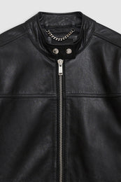 ANINE BING Henry Jacket - Black Leather - detail view