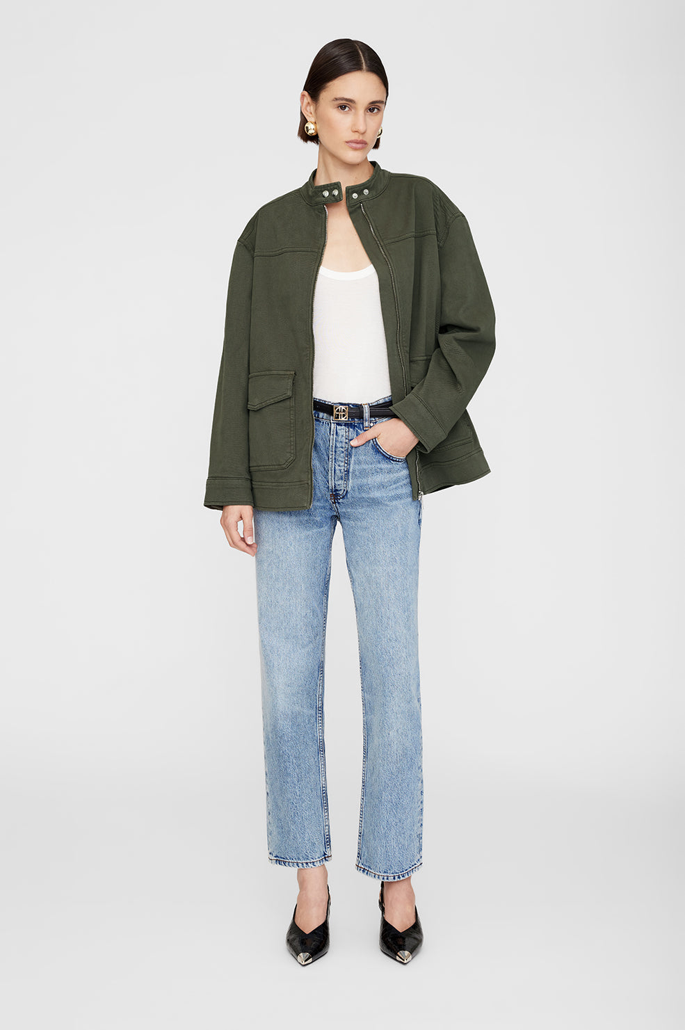 ANINE BING Henry Jacket - Army Green - On Model Front