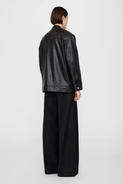 ANINE BING Henry Jacket - Black Leather - On Model Back 