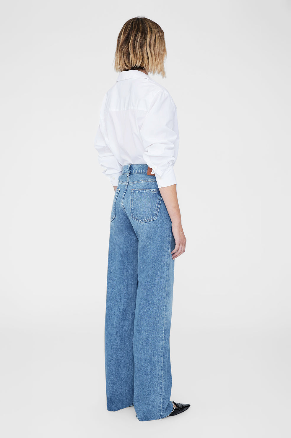 ANINE BING Hugh Jean - Panama Blue - On Model Side