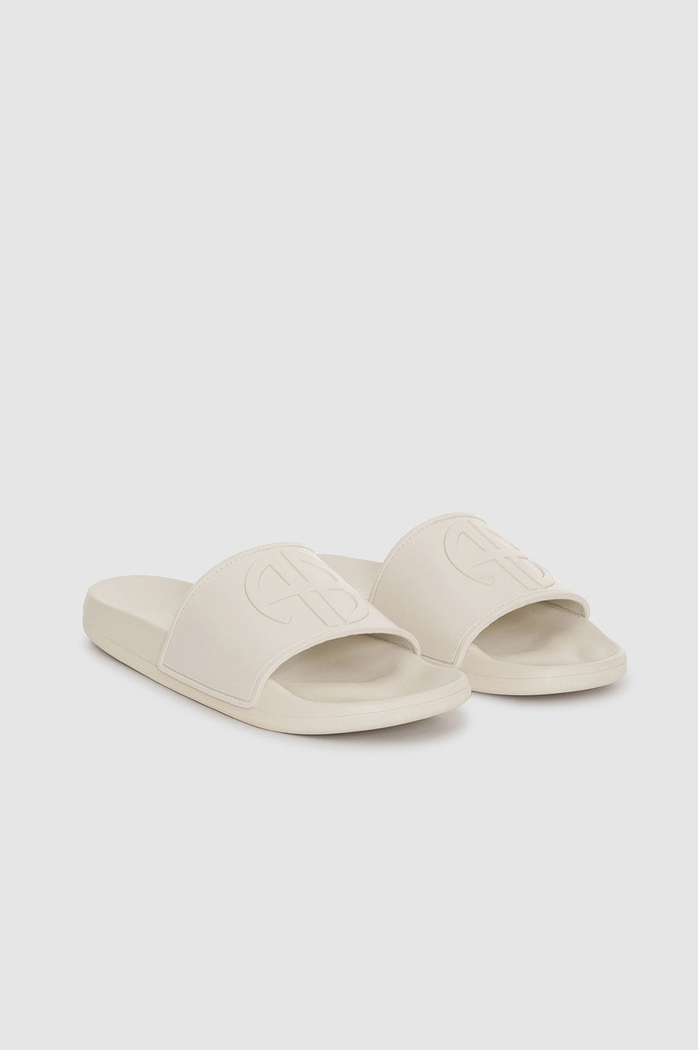 ANINE BING Isla Slides - Sand - Side Pair View