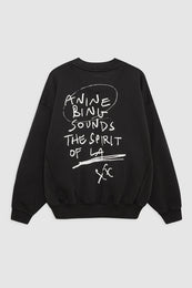 ANINE BING Jaci Sweatshirt Sounds - Off Black - Back View