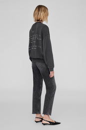 ANINE BING Jaci Sweatshirt Lyrics - Washed Black - On Model Back