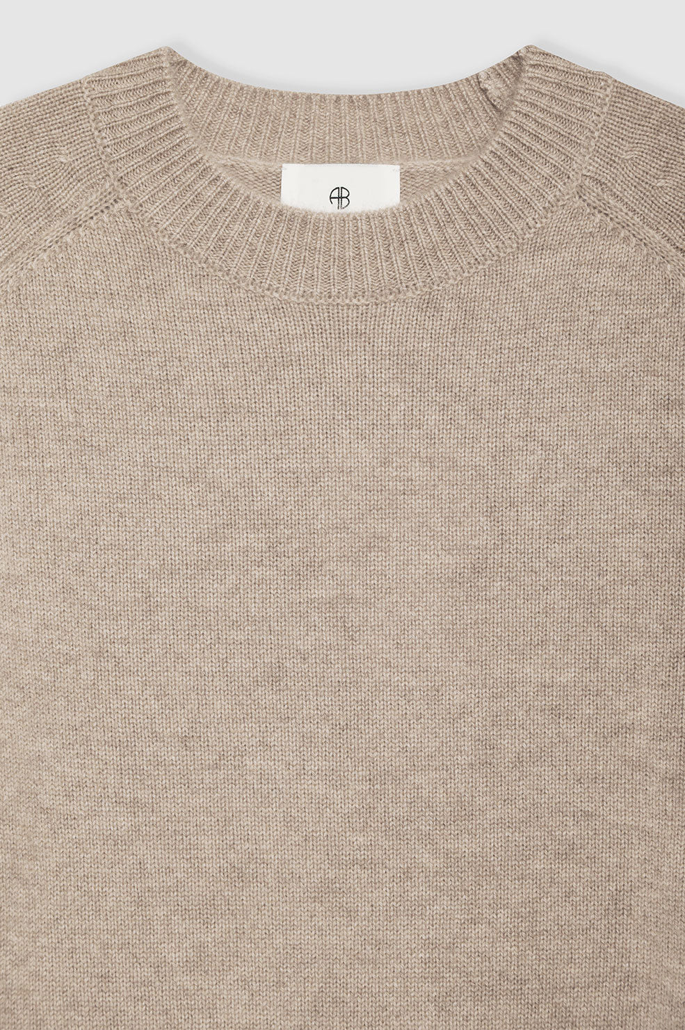 ANINE BING Jackson Sweater - Brown Cashmere - Detail View