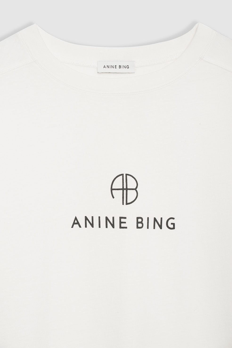 ANINE BING Jaylin Tee Monogram - Ivory - Detail View