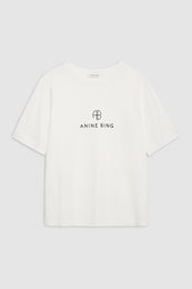 ANINE BING Jaylin Tee Monogram - Ivory - Front View