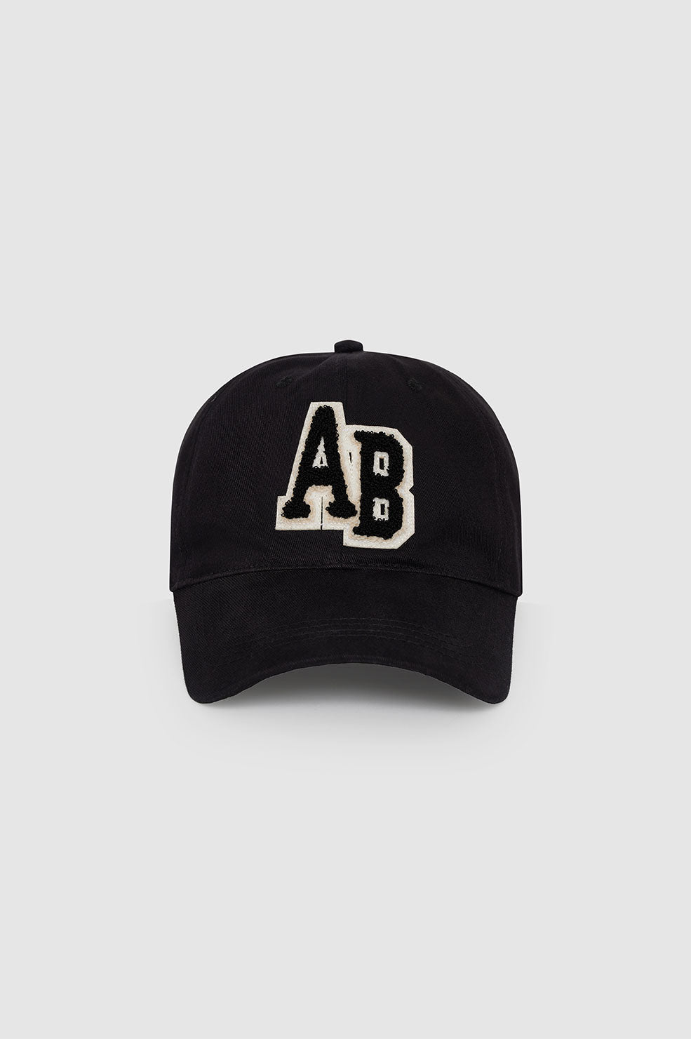 ANINE BING Jeremy Baseball Cap Letterman - Black - Front View