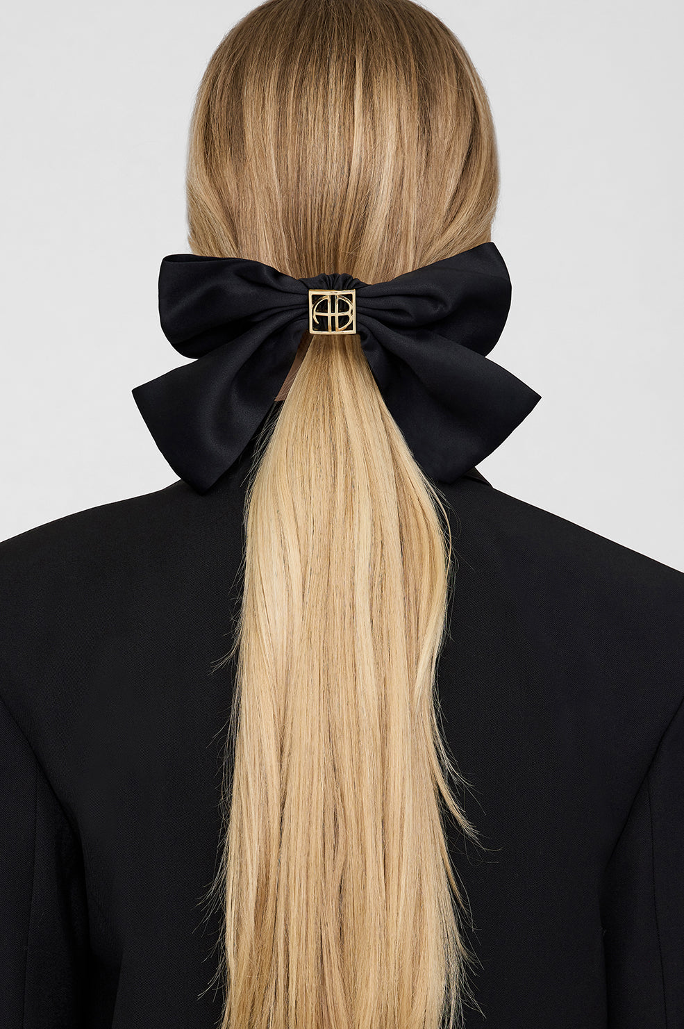 ANINE BING Jill Hair Clip - Black - On Model View