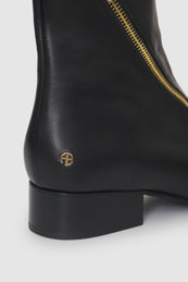 ANINE BING Jones Flat Boots - Black - Detail VIew