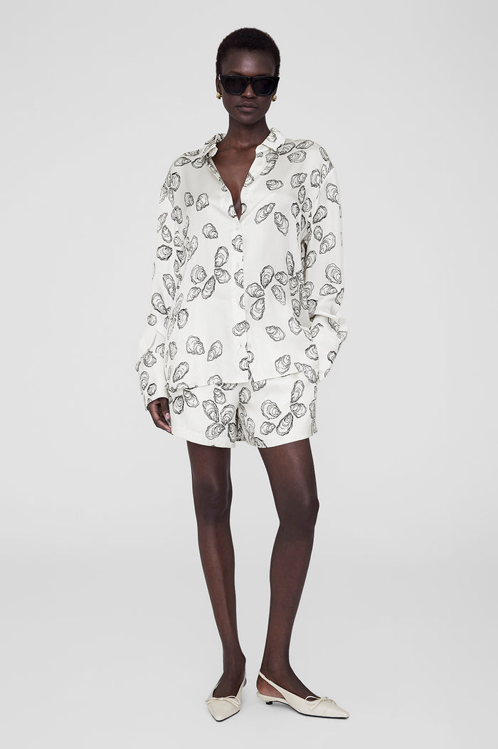 ANINE BING Kam Short - Bone Oyster - On Model Front