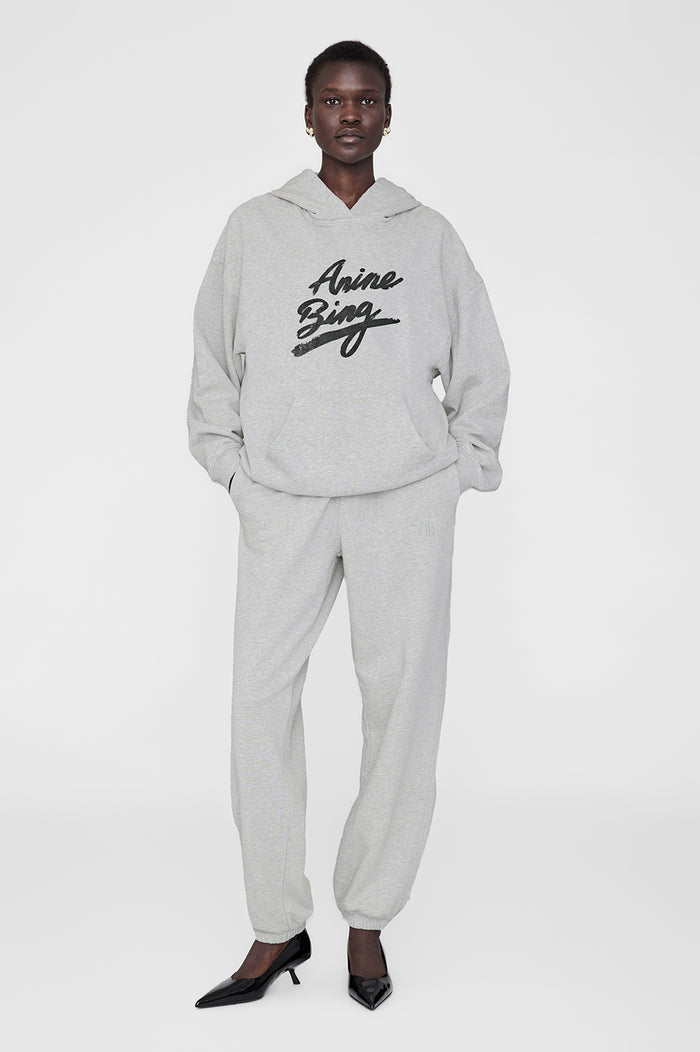 ANINE BING Karter Jogger - Heather Grey - On Model Front Second Image