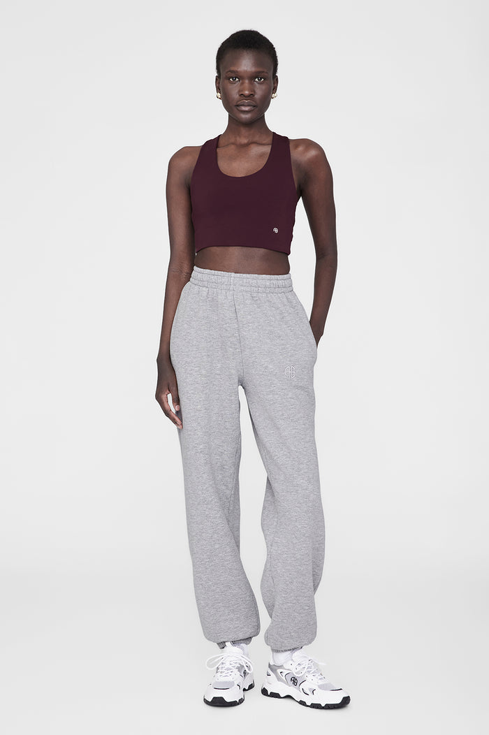 ANINE BING Karter Jogger - Medium Heather Grey - On Model Front