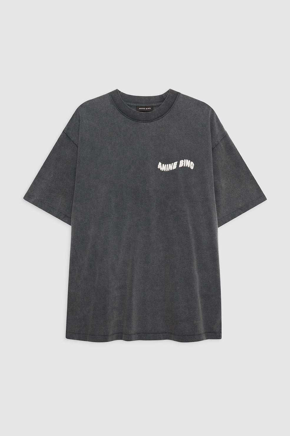 ANINE BING Kent Tee Love - Washed Black - Front VIew