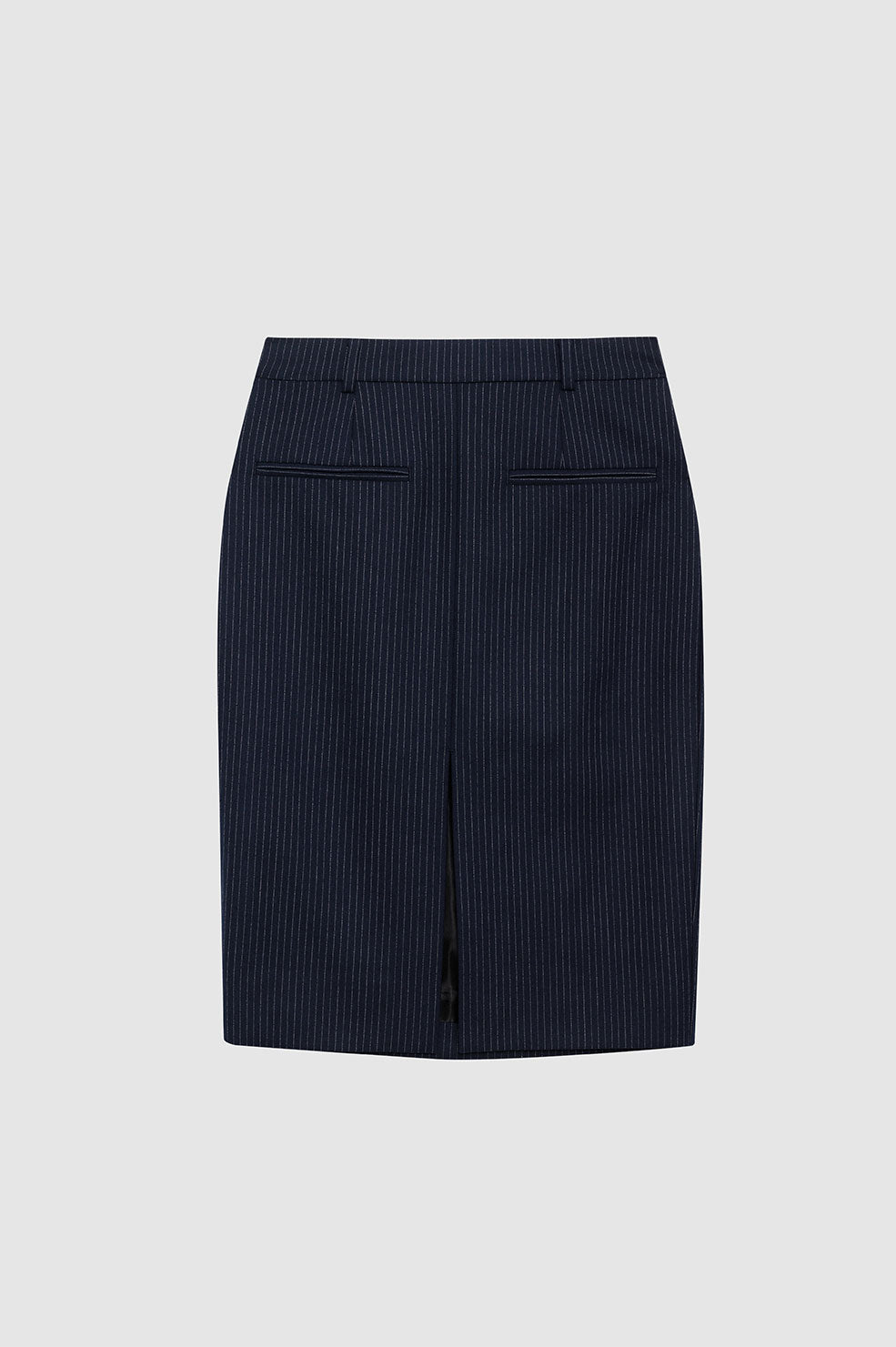 ANINE BING Kora Skirt - Navy Pinstripe - front view