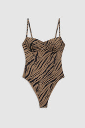 ANINE BING Kyler One Piece - Tiger Shell Print - Front View