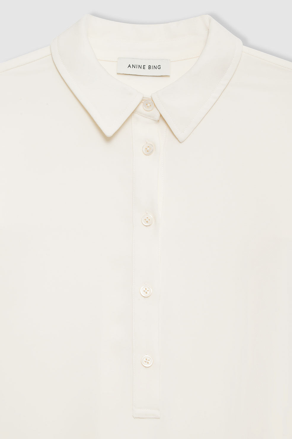 ANINE BING Lake Pullover Shirt - Ivory - Detail View