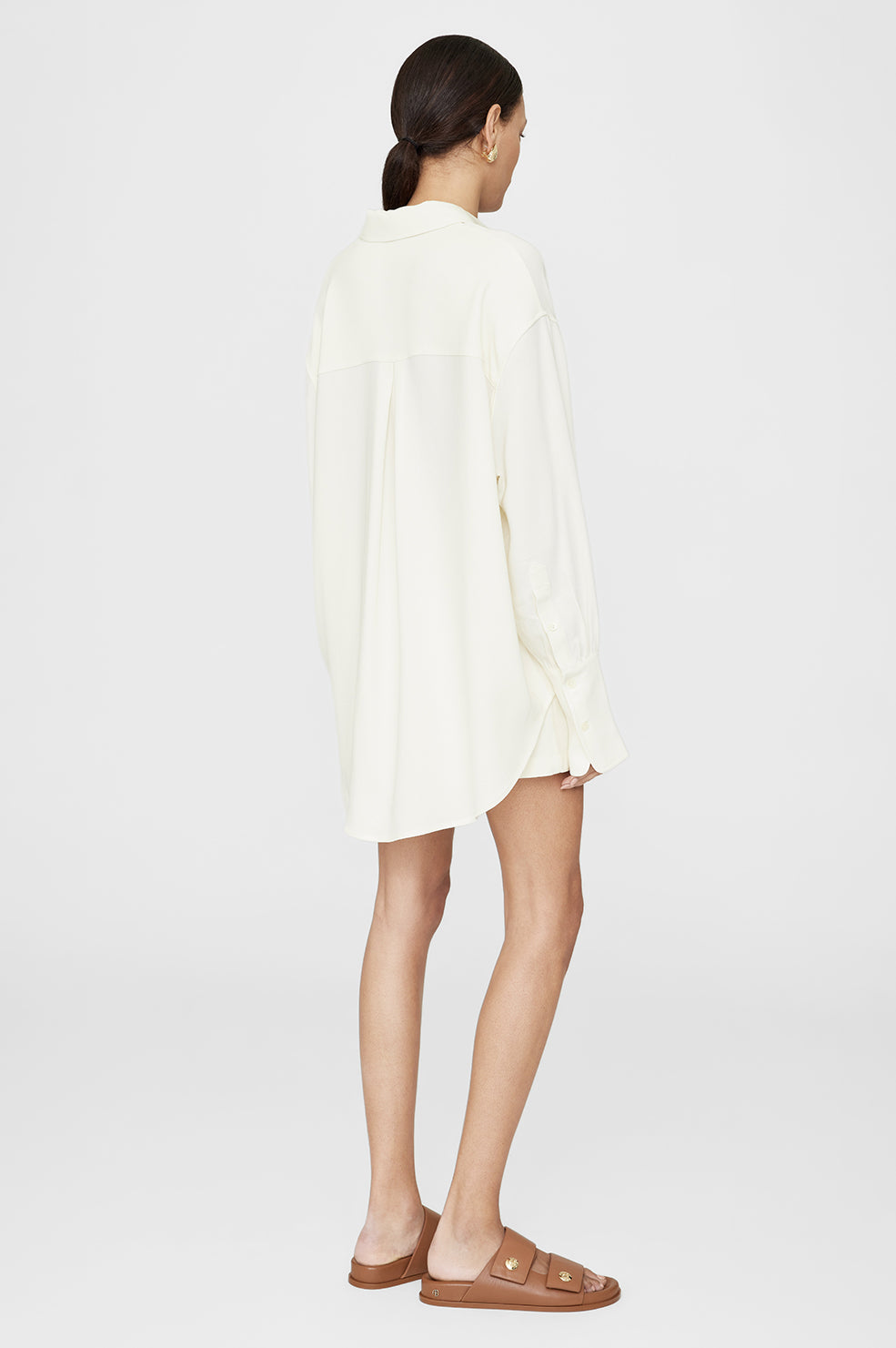 ANINE BING Lake Pullover Shirt - Ivory - On Model Back