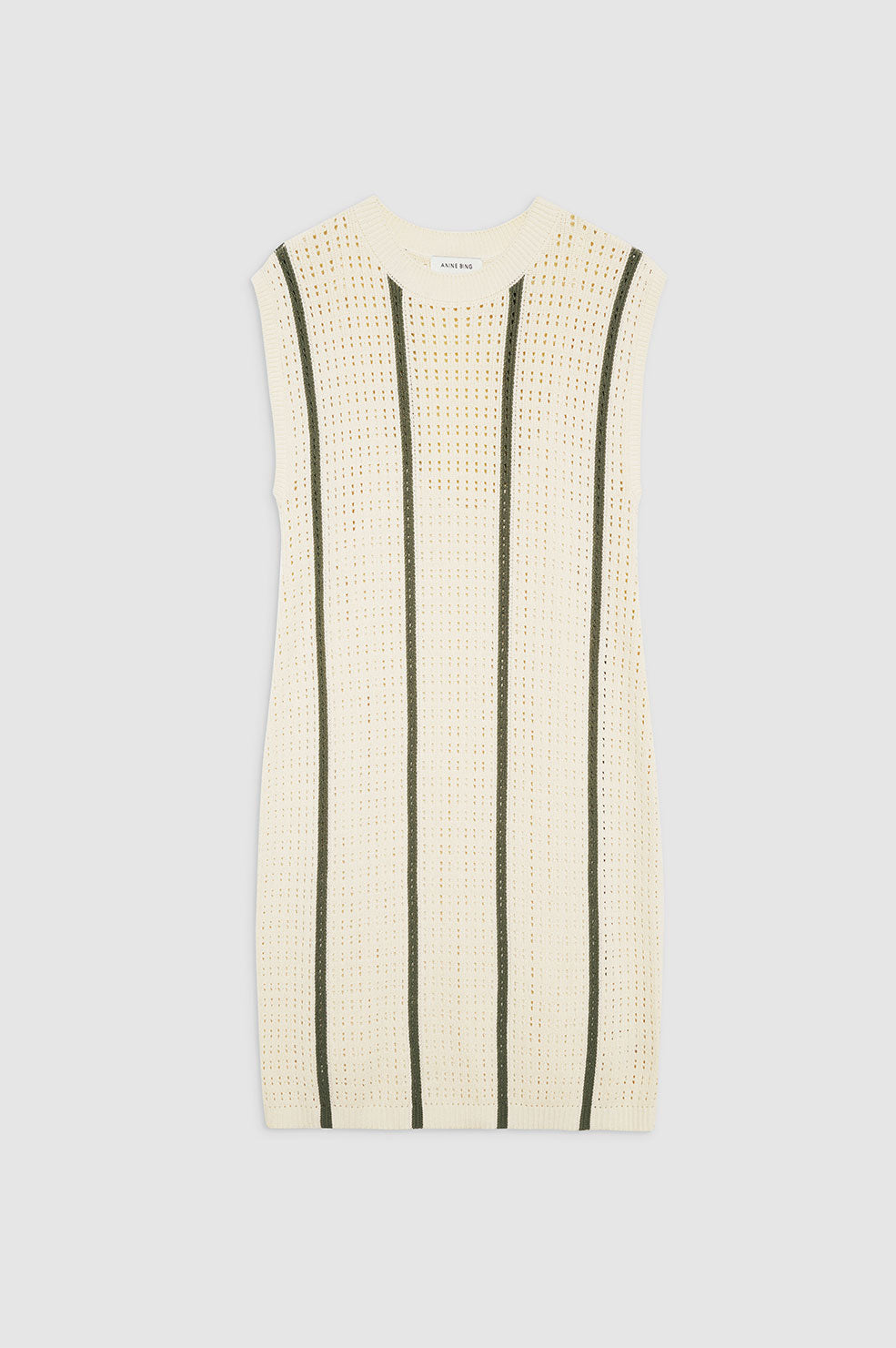 ANINE BING Lanie Dress - Ivory And Army Green Stripe