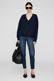 ANINE BING Lee Sweater - Deep Navy - On Model Front