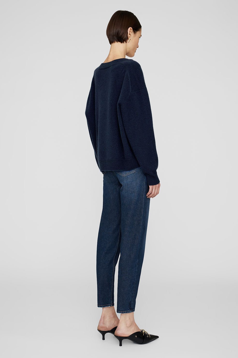 ANINE BING Lee Sweater - Deep Navy - On Model Back