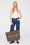 ANINE BING Leo Canvas Tote - Black And Brown Leopard - On Model Front View