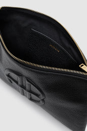 ANINE BING Lili Pouch - Black Pebbled - Inside View