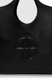 ANINE BING Lili Tote - Black Pebbled - Detail View