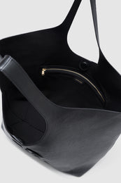 ANINE BING Lili Tote - Black Pebbled - Open View from Top