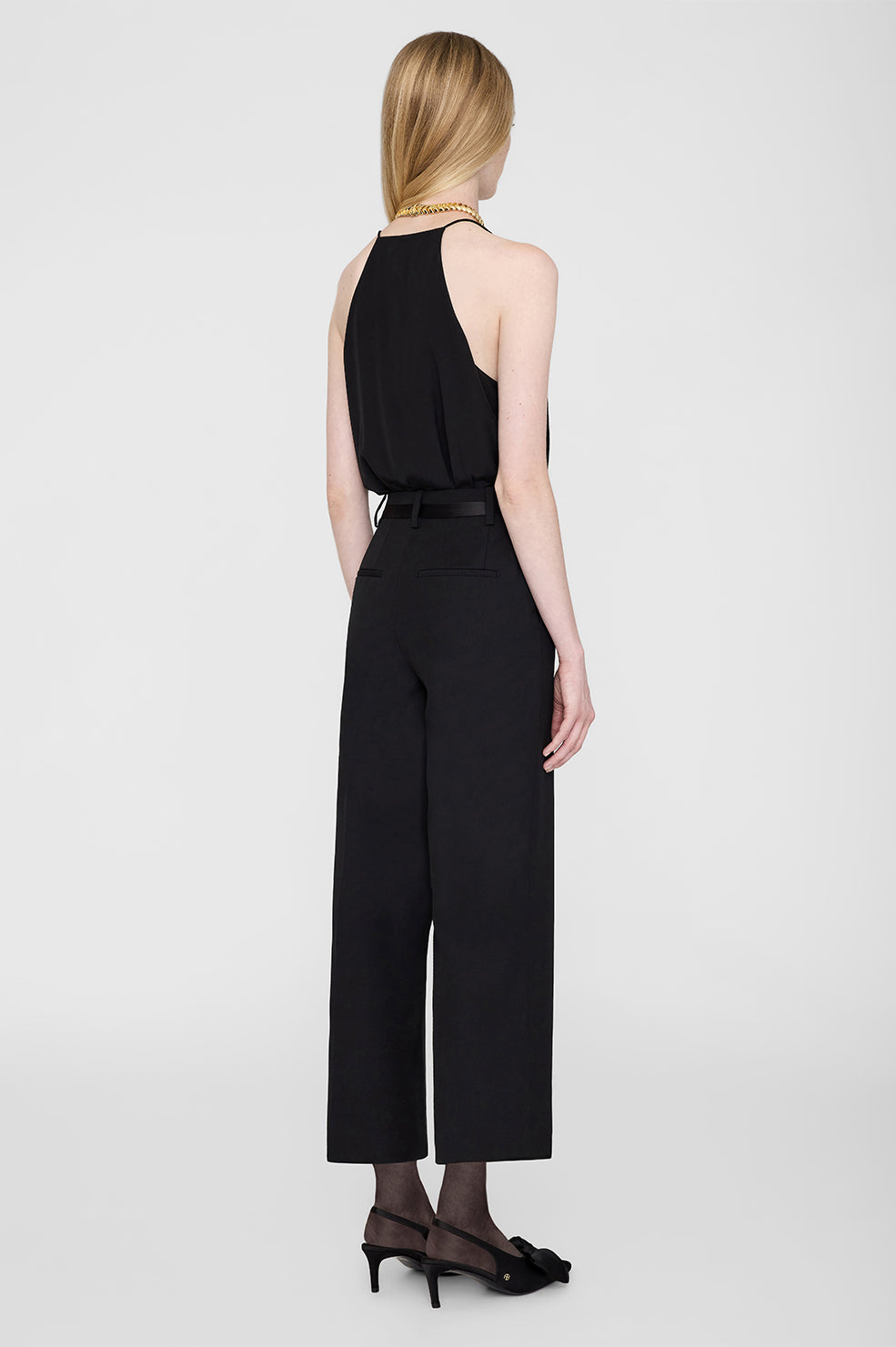 ANINE BING Louisa Trouser - Black - On Model Back