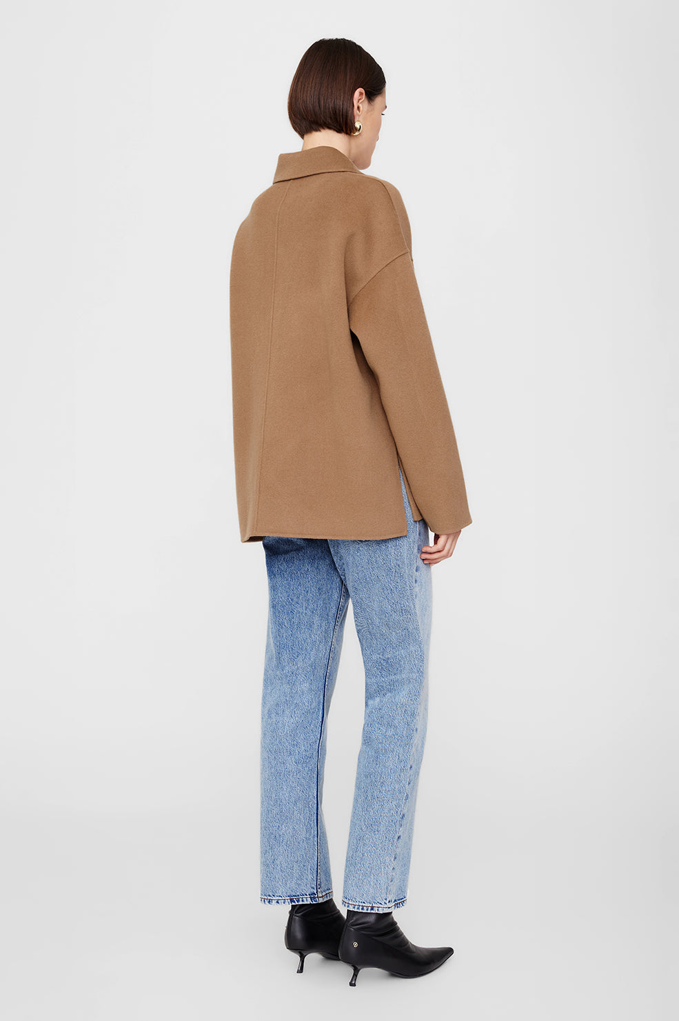 ANINE BING Luca Jacket - Camel Cashmere Blend - On Model Back