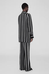 ANINE BING Lynette Shirt - Black Herringbone Stripe - On Model Back