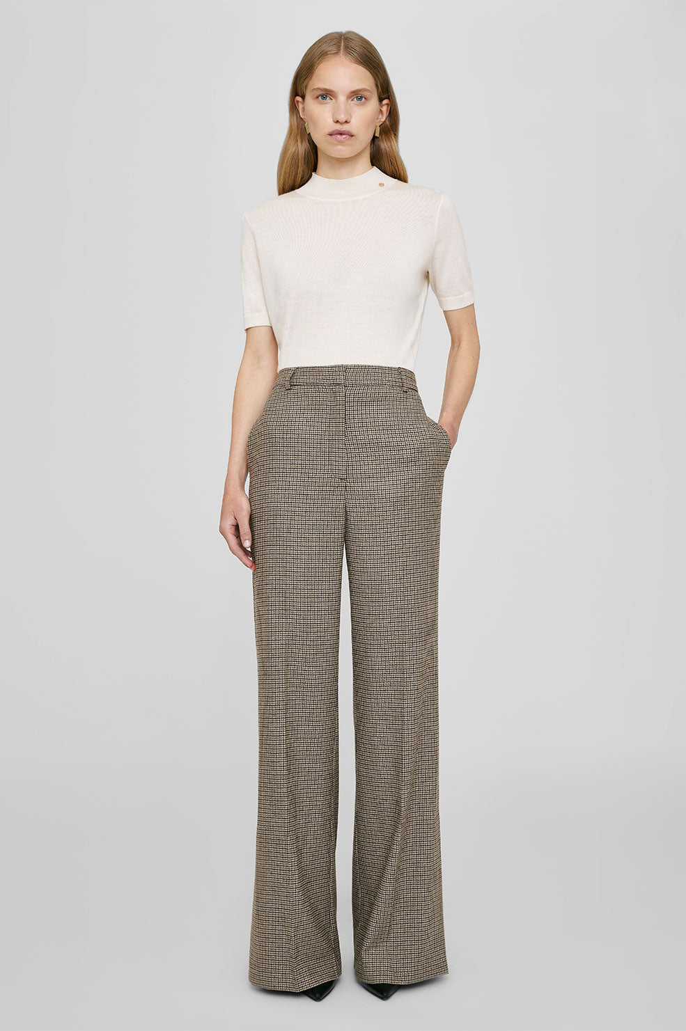 Lyra Trouser - Mini Houndstooth