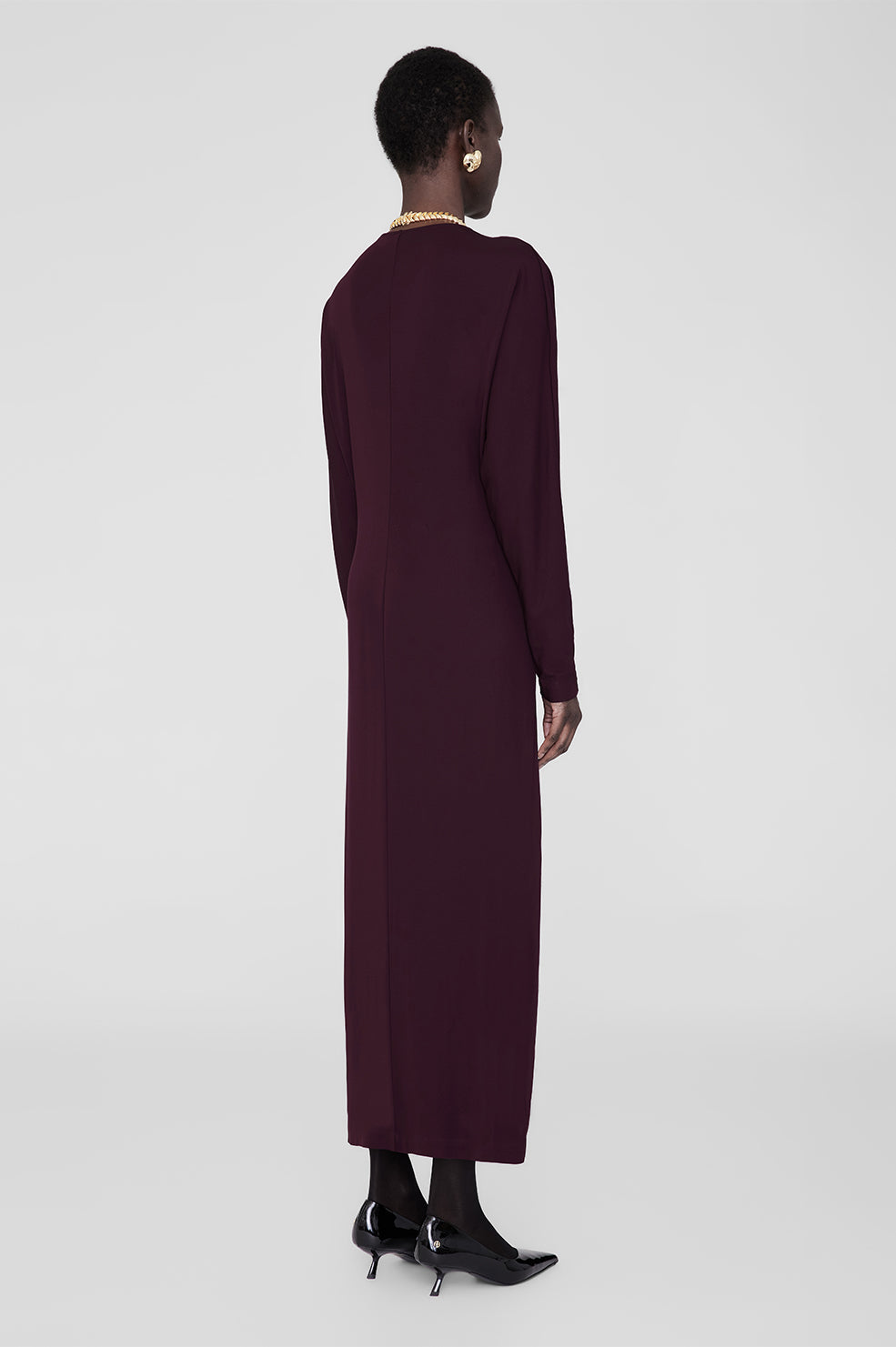 ANINE BING Mathilde Dress - Bordeaux - On Model Back