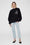 ANINE BING Miles Oversized Sweatshirt Letterman - Black - On Model Front