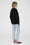 ANINE BING Miles Oversized Sweatshirt Letterman - Black - On Model Back