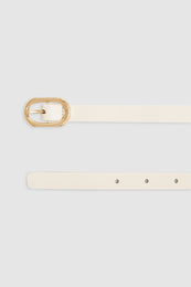 ANINE BING Mini Signature Link Belt - Ivory - Detail View