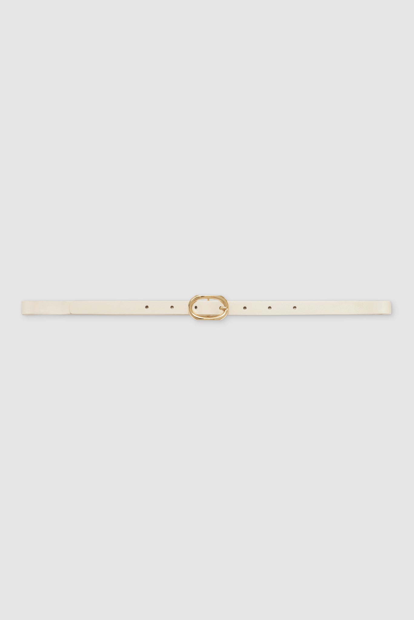 ANINE BING Mini Signature Link Belt - Ivory - Front View