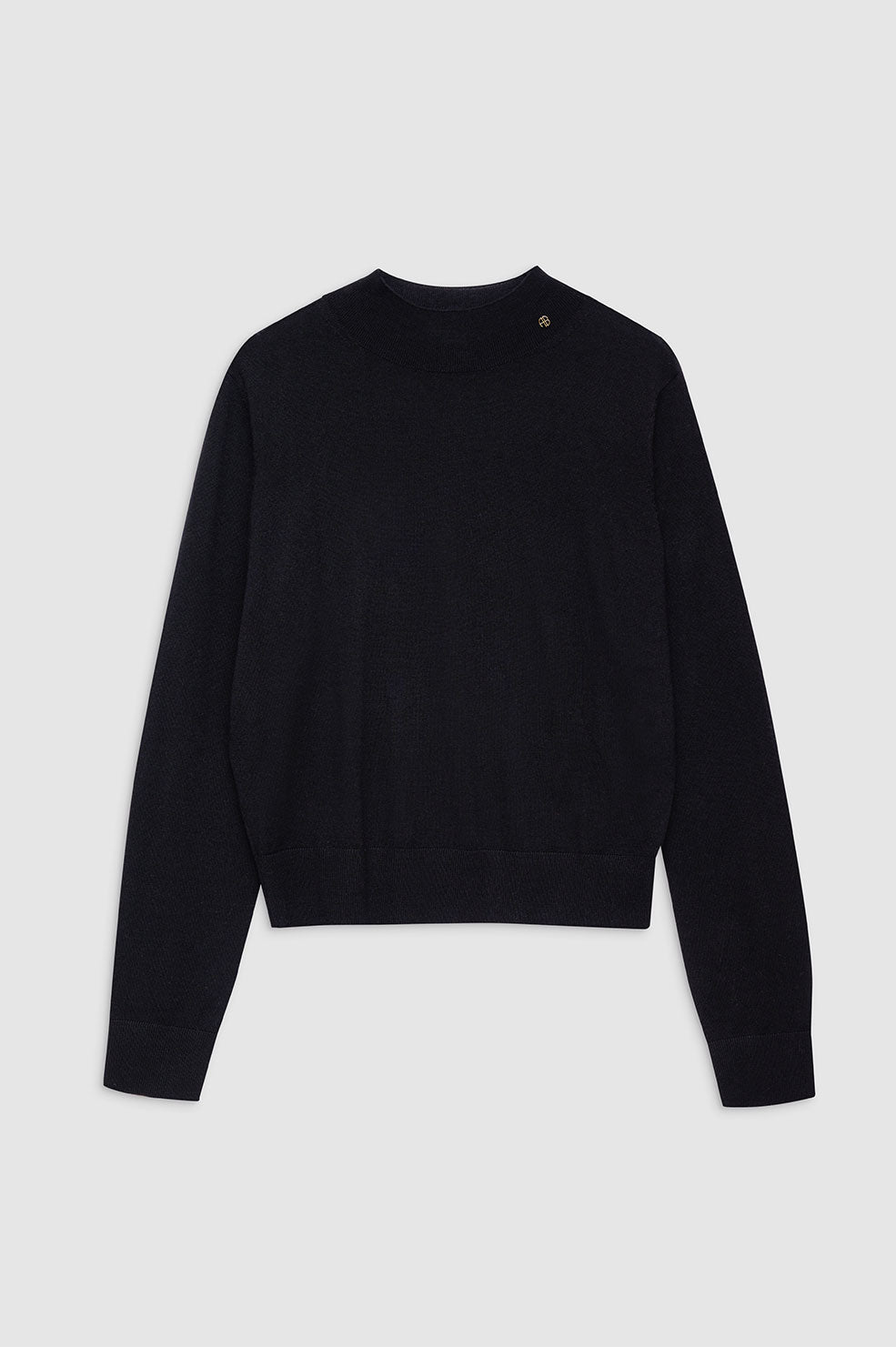 ANINE BING Monique Long Sleeve Sweater - Black - Front View