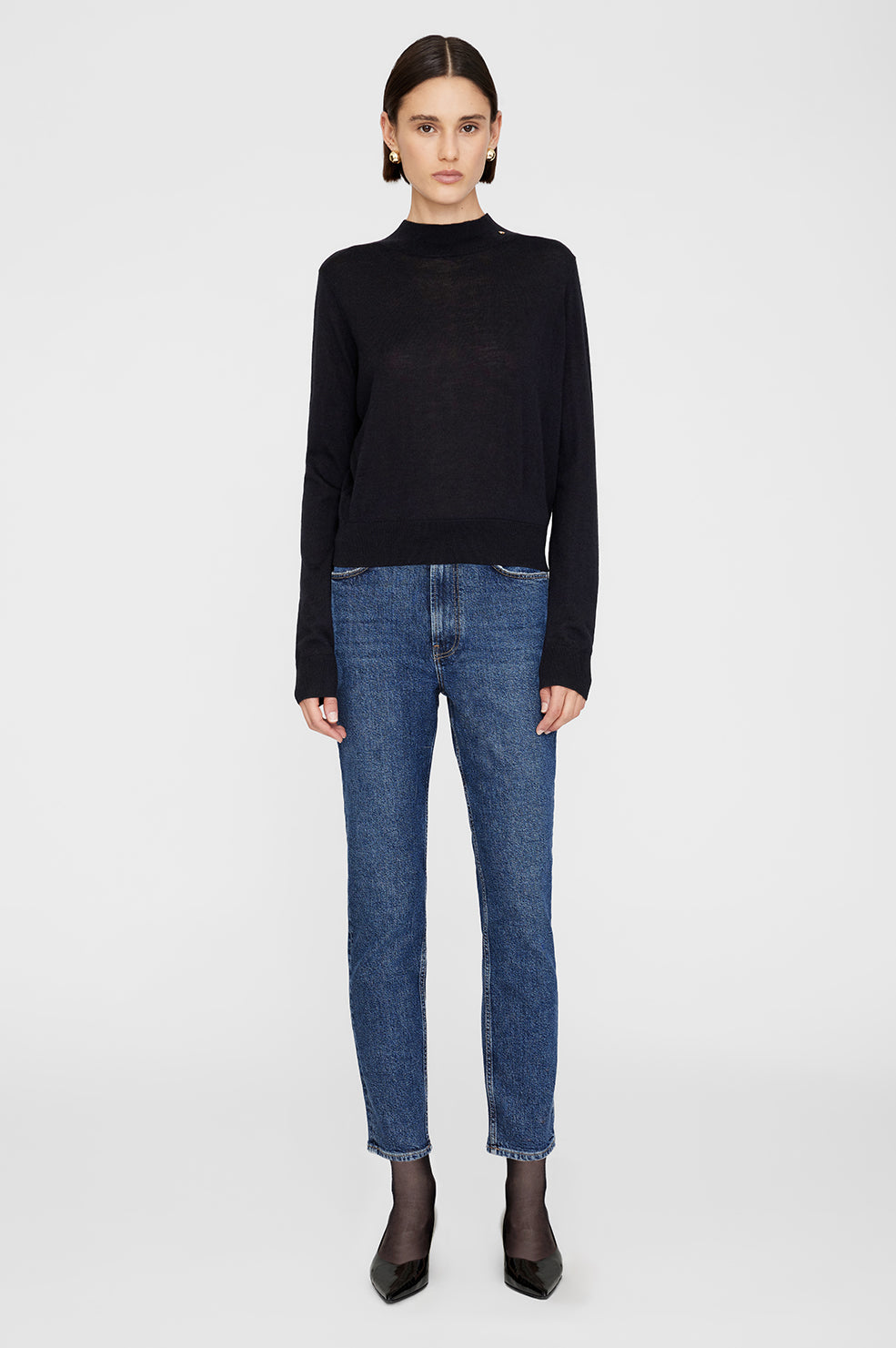 Monique Long Sleeve Sweater - Black