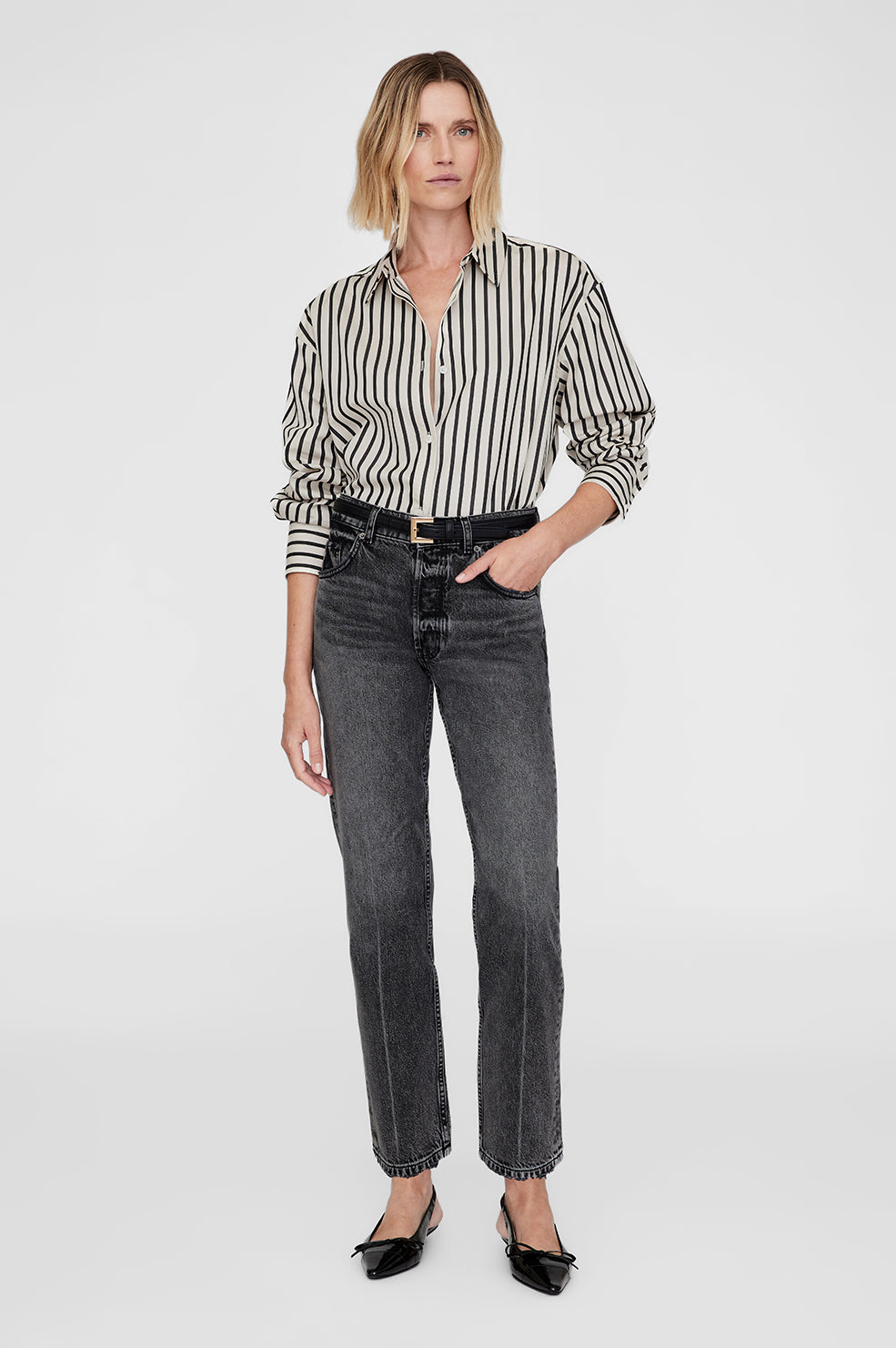 Plaza Shirt - Black And Tan Stripe