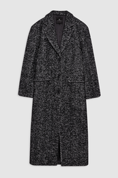 ANINE BING Quinn Coat - Black And White Tweed - Front View