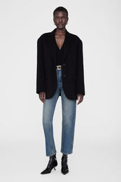 ANINE BING Quinn Blazer - Black Cashmere Blend - On Model Front