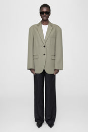ANINE BING Quinn Blazer - Green Khaki - On Model Front Second Image