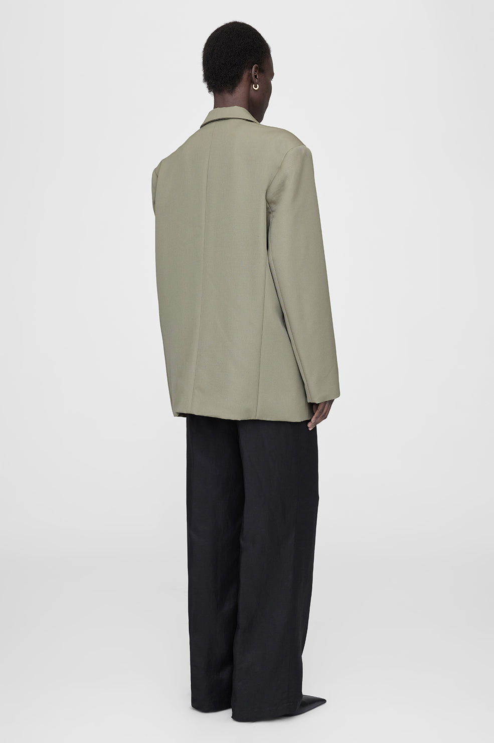 ANINE BING Quinn Blazer - Green Khaki - On Model Back
