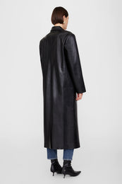 ANINE BING Quinn Coat - Black Recycled Leather - On Model Back