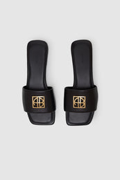 ANINE BING Ria Slides Monogram - Black - Top Pair View